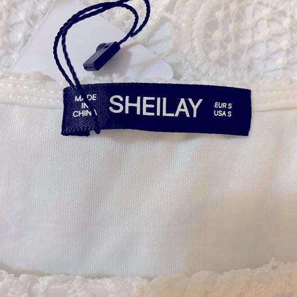 🦋 Sheilay Classic Bright White Lace Dress. New with tags. Women Size Small - Picture 3 of 3